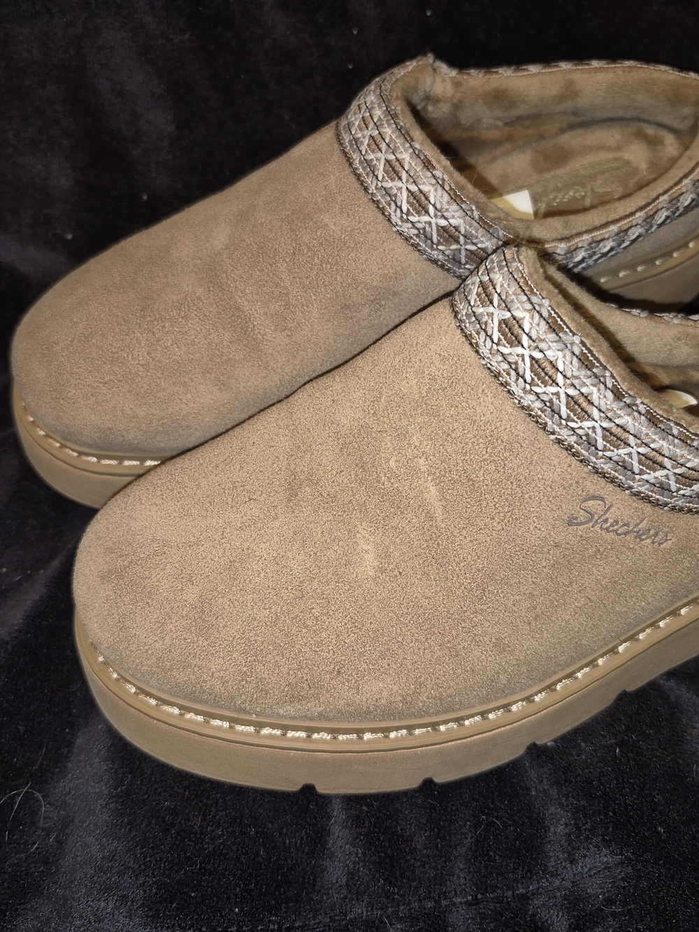 Skechers Kids' Tan Slip-On Suede Clog